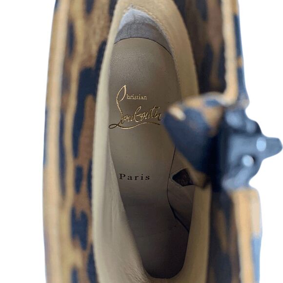 Christian Louboutin Bianca Leopard Print Platform Booties 120 Size EU 37 US 7 - Picture 8 of 10